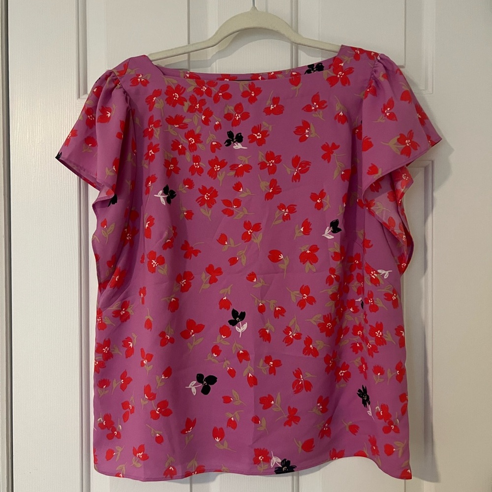Ann Taylor Pink Floral Blouse